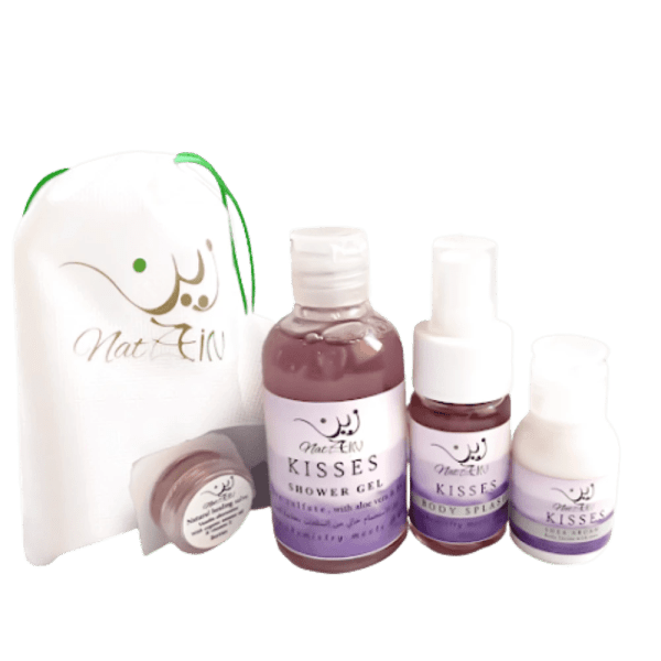 Zein - Body care set 4 pcs, Kisses, (body splash30 ml, shower gel 100 ml, body lotion 30 ml, Vaseline alternative 5gm)