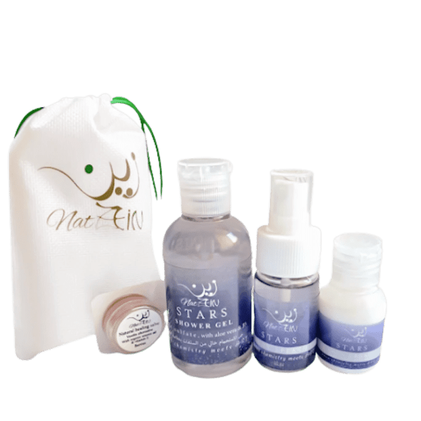 Zein - Body care set 4 pcs, Stars, (body splash30 ml, shower gel 100 ml, body lotion 30 ml, Vaseline alternative 5gm)
