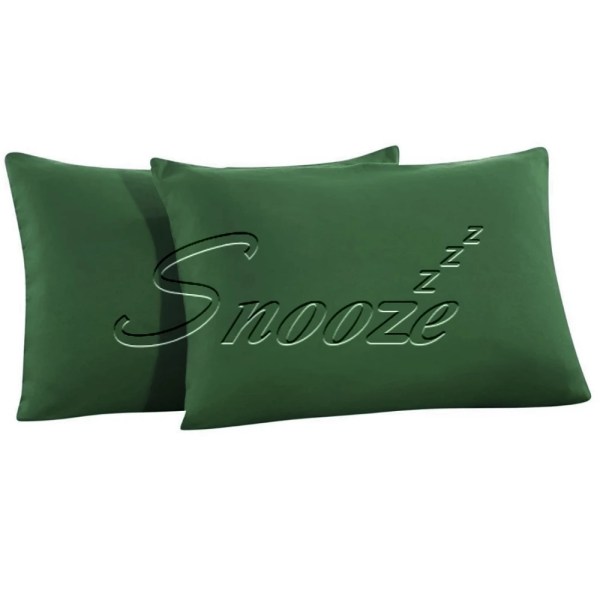 Snooze - Plain pillowcases , Fern green