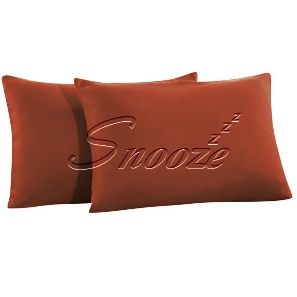 Snooze - Pillowcases, plain Brick