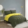Snooze - Winter fiber Quilt, Double face plain, Dark green&Yellow - Multiple sizes