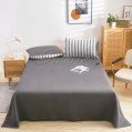 Snooze - Flat Bed Sheet(Dark Gray stripped) - Multiple sizes