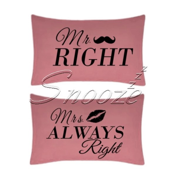 Snooze - Pillowcases set, 2 pcs, 45*65 cm, MR& MRs design - Multiple colors