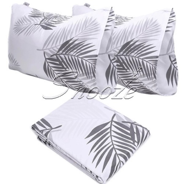 Snooze - Flat Bed Sheet (Gray Tropical design) - Multiple sizes