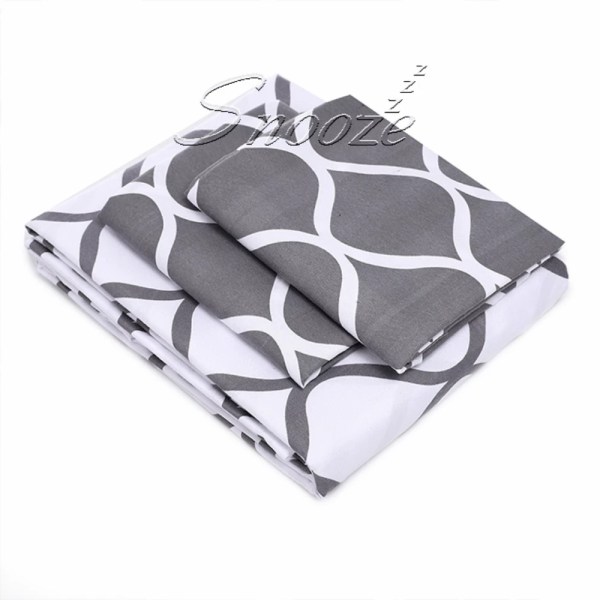 Snooze - Fitted Bed Sheet (white waves design) - Multiple sizes