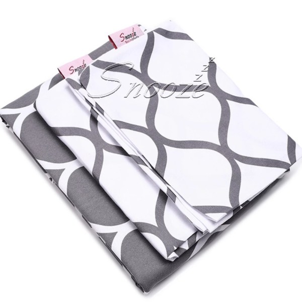 Snooze - Flat Bed Sheet (Gray waves design) - Multiple sizes