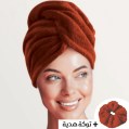 Snooze - Drying hair set 2pcs, Wrap bonnet+hair tie Antitangle - Multiple colors