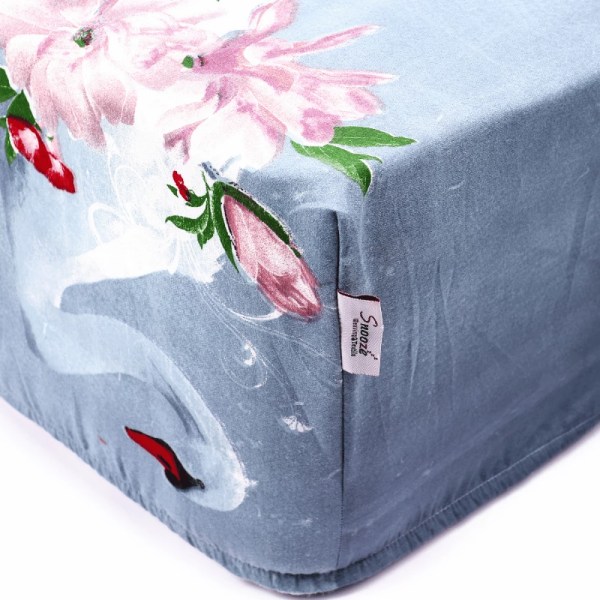 Snooze - Fitted Bed Sheet (Swan) - Multiple sizes