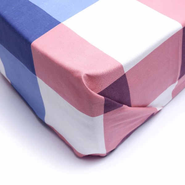 Snooze - Fitted Bed Sheet (blue caro design) - Multiple sizes