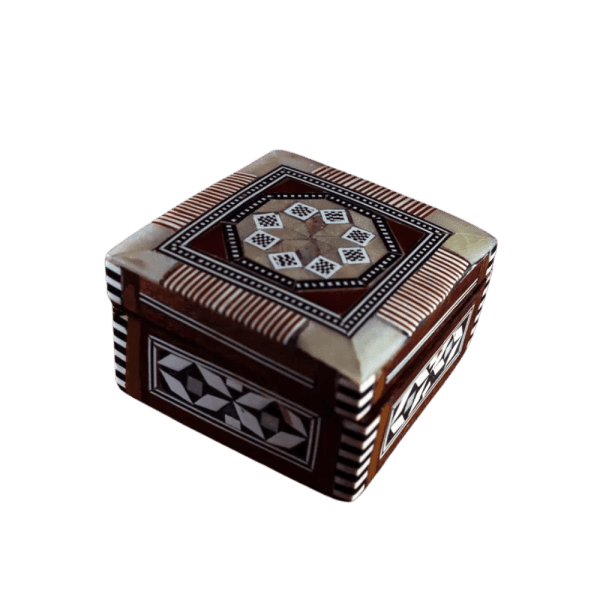 egypt online bazar - Mother of pearl wooden box - dark brown - Multiple shapes
