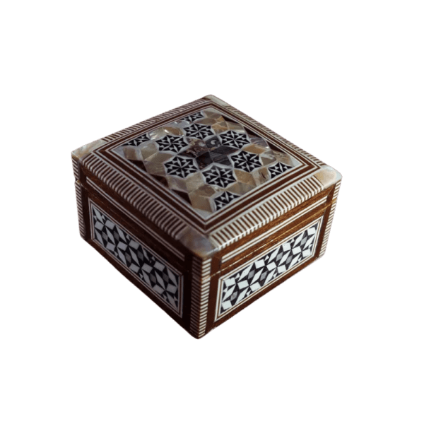 egypt online bazar - Mother of pearl wooden box - dark brown - Multiple shapes