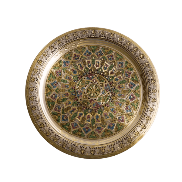 egypt online bazar - Brass plate Islam motive - green