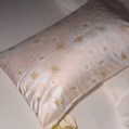 gold and bees - PURE SILK PILLOW CASE- Floral Pattern