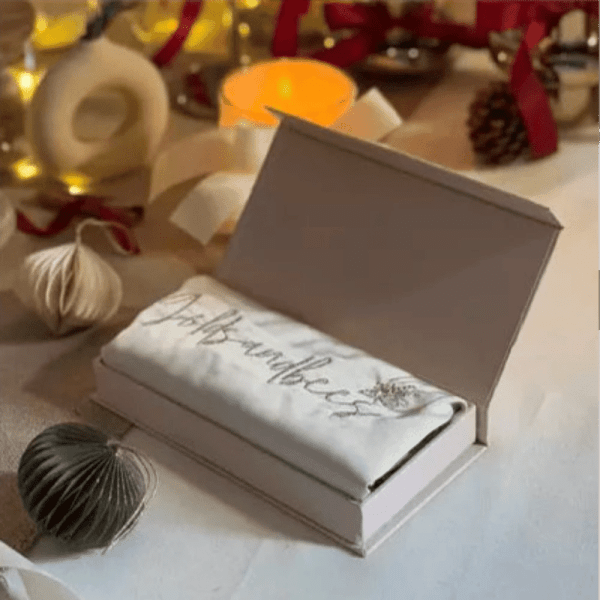 gold and bees - PURE SILK PILLOW CASE- Beige/embroidered with gold