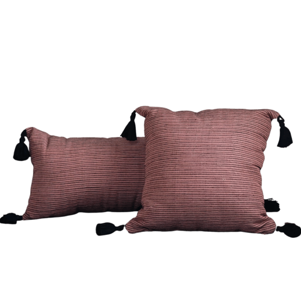 kiliim – Rose Lined Akhmim Cushion - Multiple Color - One Size 50 × 50 cm