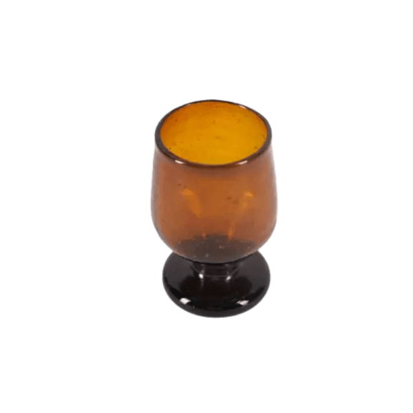 kiliim – SHORT RECYCLED GLASS GOBLET - Multiple Color - One Size Diameter 6.5 cm × Height 13.5 cm.