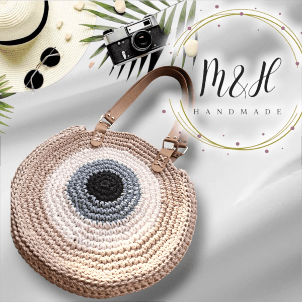 M&H - Circular crochet bag - eye design