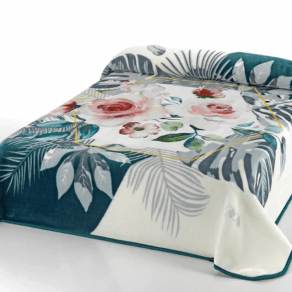 Casa Mora FIRST CLASS Printed Blanket Model N82 ,85% Acrylic /15% Polyester ,Multicolor ,one Size (220×240)