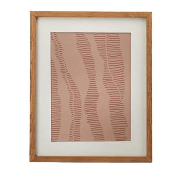 kiliim – Terra Cotta Hatches Framed Artwork - Multiple Color - One Size 30×40 cm.