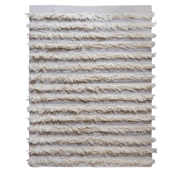 kiliim – White Fringe Rug - white design with fringes - Multiple Size