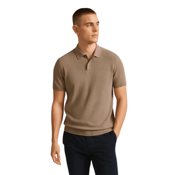 Roban cotton ajour knitted polo shirt - Multi Color - Multi size