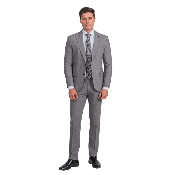 Roban textured regular fit suit - Grey - Multi size