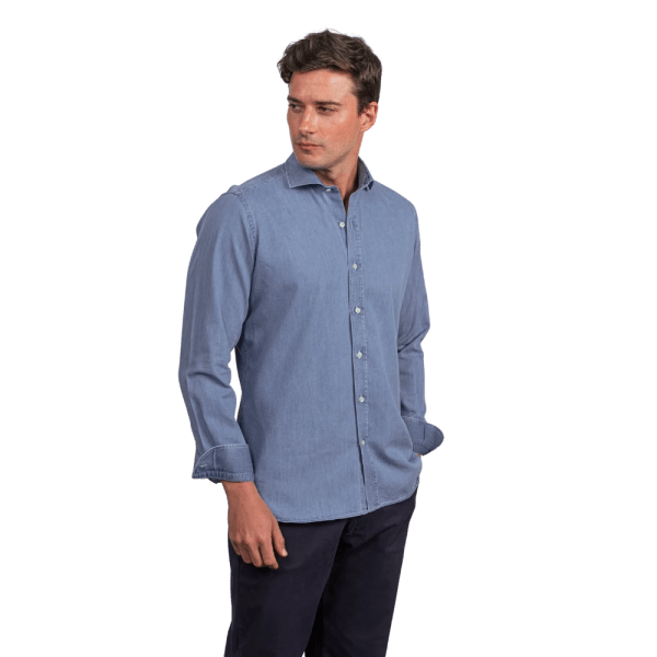 Roban slim fit washed denim shirt - Multi Color - Multi size