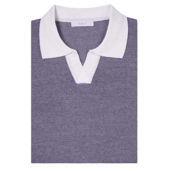 Roban cotton ajour knitted polo shirt - Multi Color - Multi size