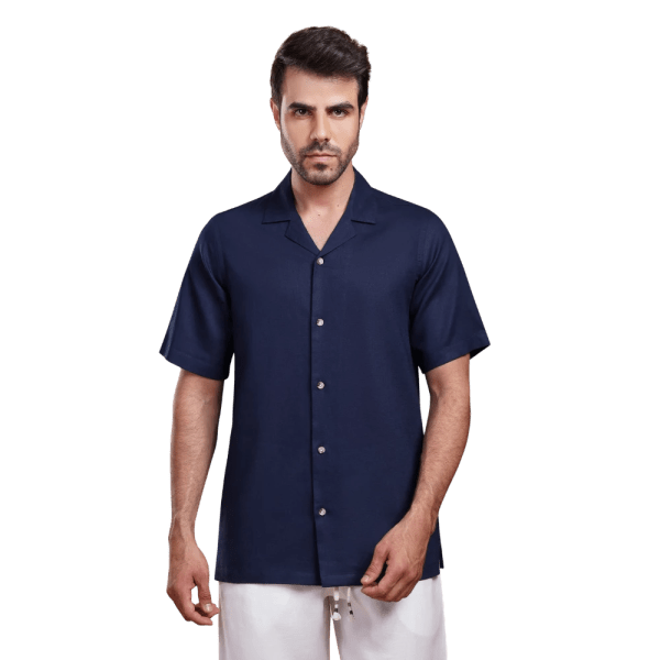 Roban plain washed cotton linen casual fit shirt - Multi Color - Multi size
