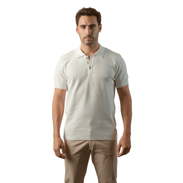 Roban cotton ajour knitted polo shirt - Multi Color - Multi size