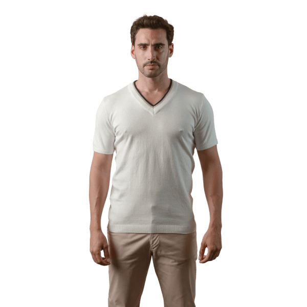 Roban cotton knitted v-neck t-shirt - Multi Color - Multi size