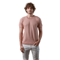 Roban cotton melange knitted crewneck t-shirt - Coral - Multi size
