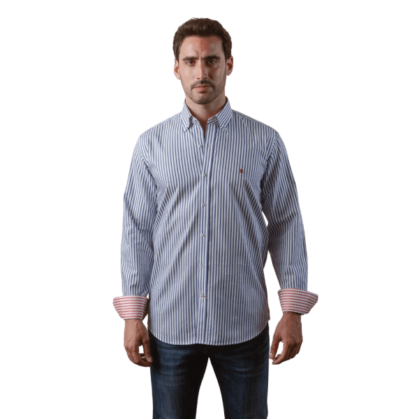 Roban striped cotton regular fit shirt - Multi Color - Multi size