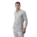 Roban striped washed linen regular fit shirt - Multi Color - Multi size