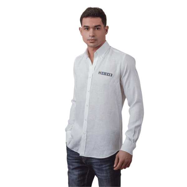 Roban linen plain slim fit shirt - White - Multi size