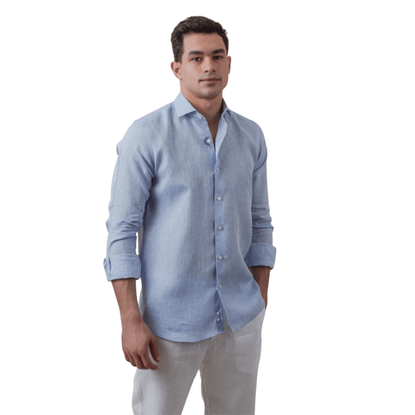 Roban plain washed linen regular fit shirt - Multi Color - Multi size