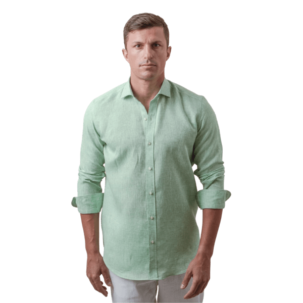 Roban plain washed linen regular fit shirt - Multi Color - Multi size