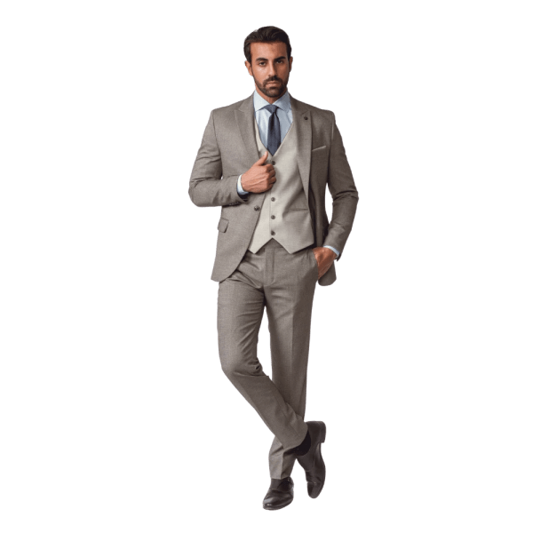 Roban slim fit 3 pieces suit - Beige - Multi size