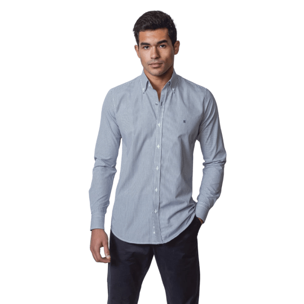 Roban striped slim fit poplin shirt - Multi Color - Multi size
