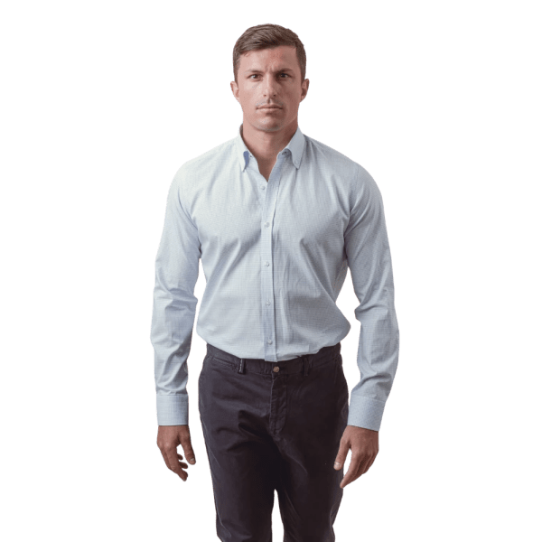 Roban checked button down shirt - Sky Blue - Multi size