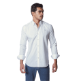 Roban plain fine cotton shirt with embroidery - White - Multi size