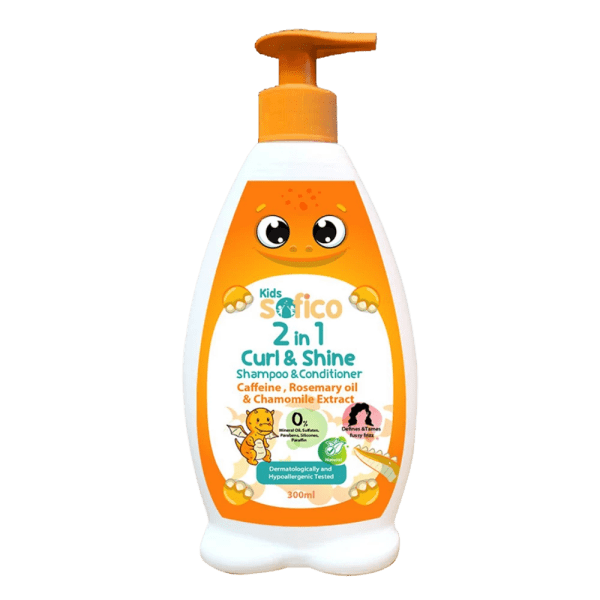 Sofico Kids 2 in 1 Curl & Shine Shampoo and Conditioner - 300 ml