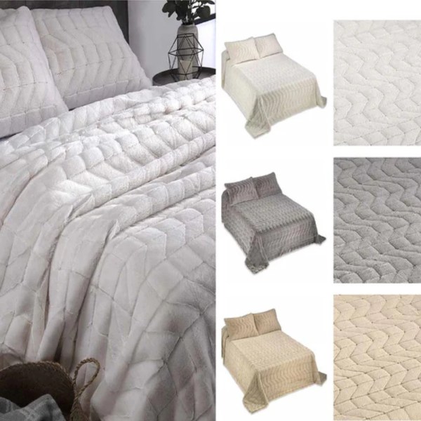 CASA Mora LENA Blanket Model M62, 100% microfiber polyester , one Size 230×250 cm , Available in natural color