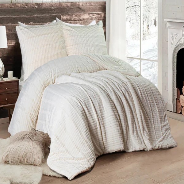 CASA Pacha Home Quilt Fur Model LINA +2 Pillow Case , Available in multiple color & one size: size: 220x240 cm