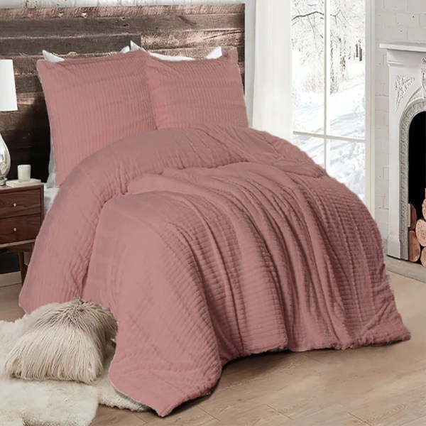 CASA Pacha Home Quilt Fur Model LINA +2 Pillow Case , Available in multiple color & one size: size: 220x240 cm