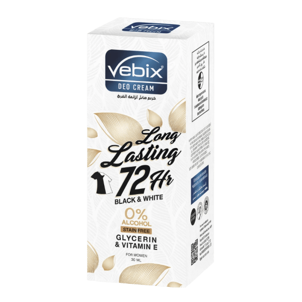 VEBIX Deo Cream 72Hrs Black & White for Women 30 ml