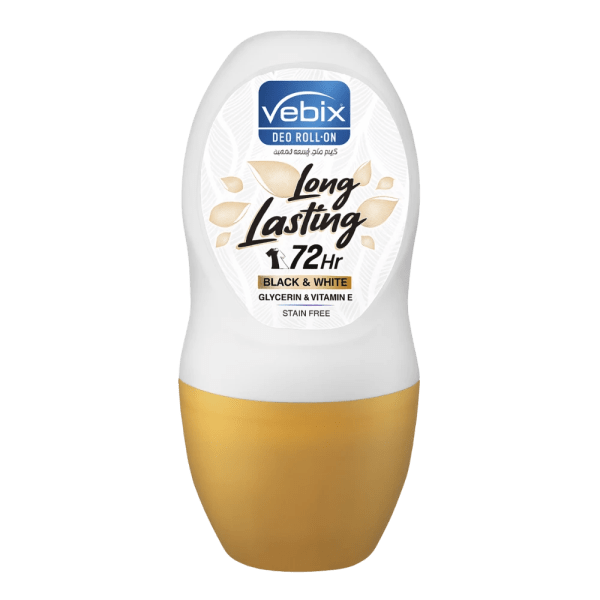 VEBIX Deo Roll-On 72Hrs Black & White for Women 50 ml