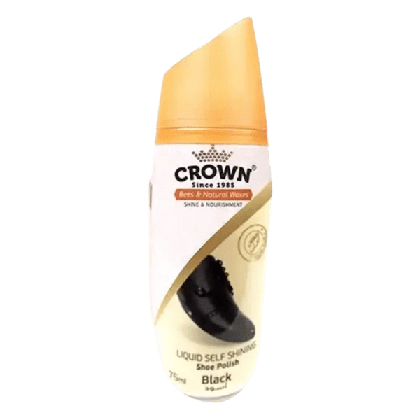 Crown Liquid Shoe Polish Black 75 ml