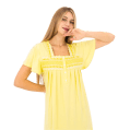 Zecotex Women’s Long Nightdress – Embroidered Chest Detail – Soft Cotton Blend – Multi Colors – Multi Sizes