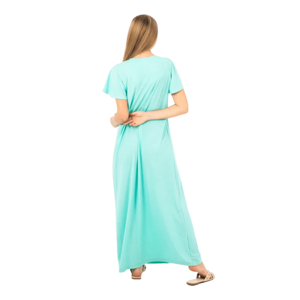 Zecotex Women’s Long Nightdress – Embroidered Chest Detail – Soft Cotton Blend – Multi Colors – Multi Sizes